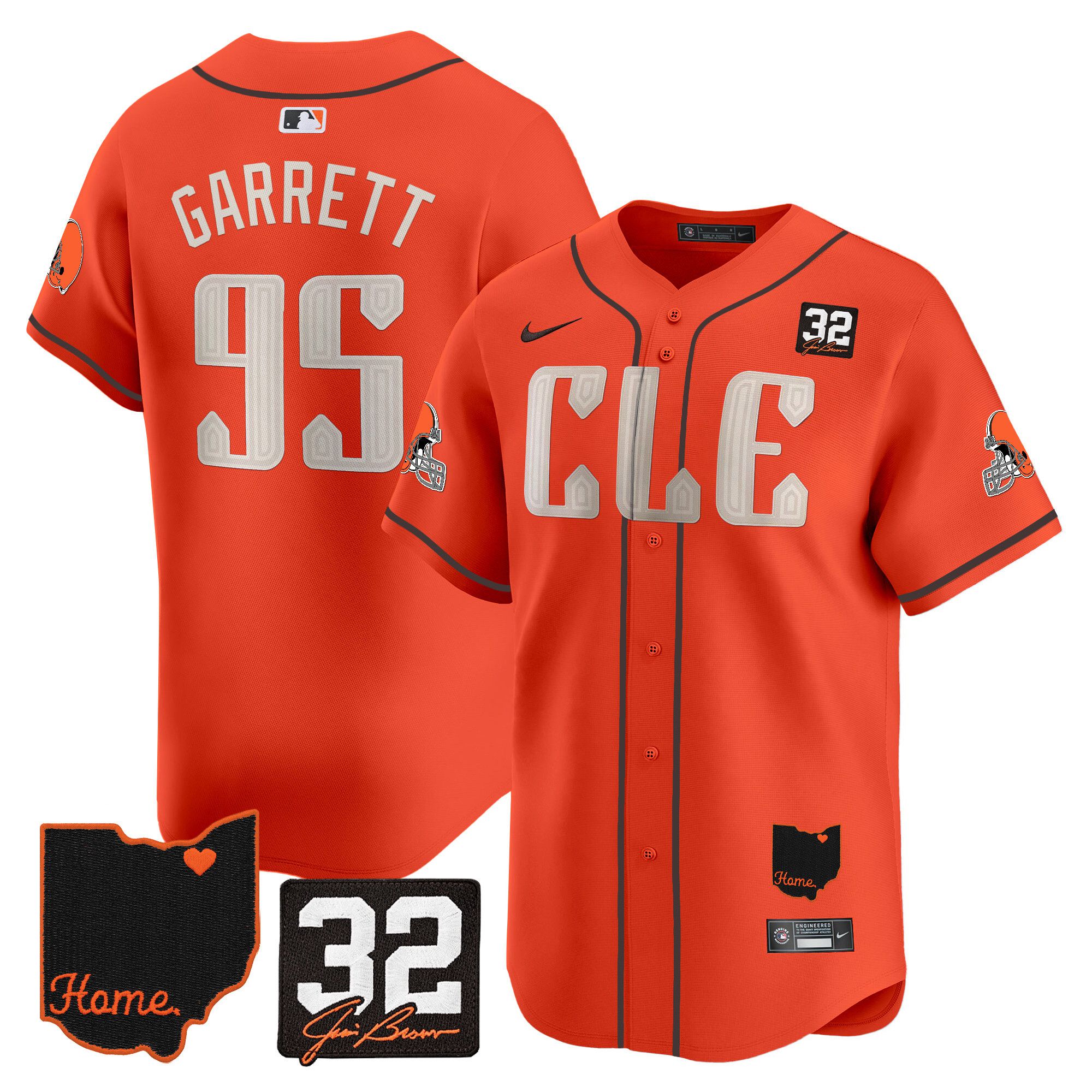 Men Cleveland Browns #95 Garrett Orange Home Patch Vapor Premier Limited 2024 Nike NFL Jersey->indianapolis colts->NFL Jersey